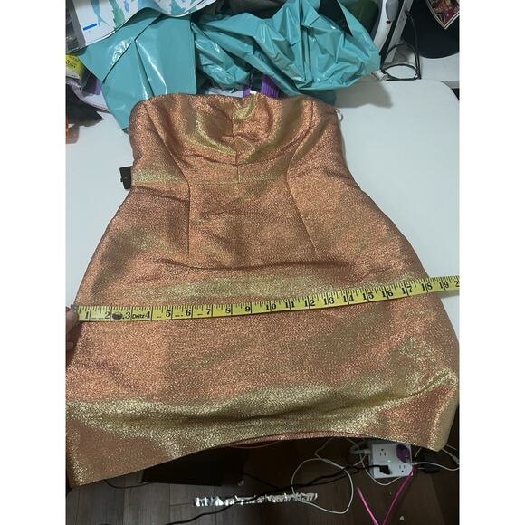 Express Women’s Gold Shimmer Sleeveless Mini Dress Size 4 NWT cocktail - Picture 15 of 15